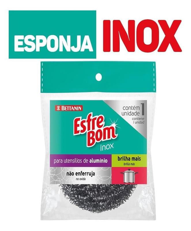 Esponja Em Aço Inox Para Utensílios De Alumínio Esfrebom - Esponja ...