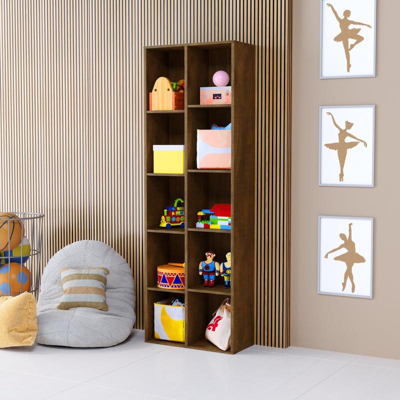 Estante Multiuso Ely Amêndoa Para Organizar Brinquedo em Mdf - MC ...
