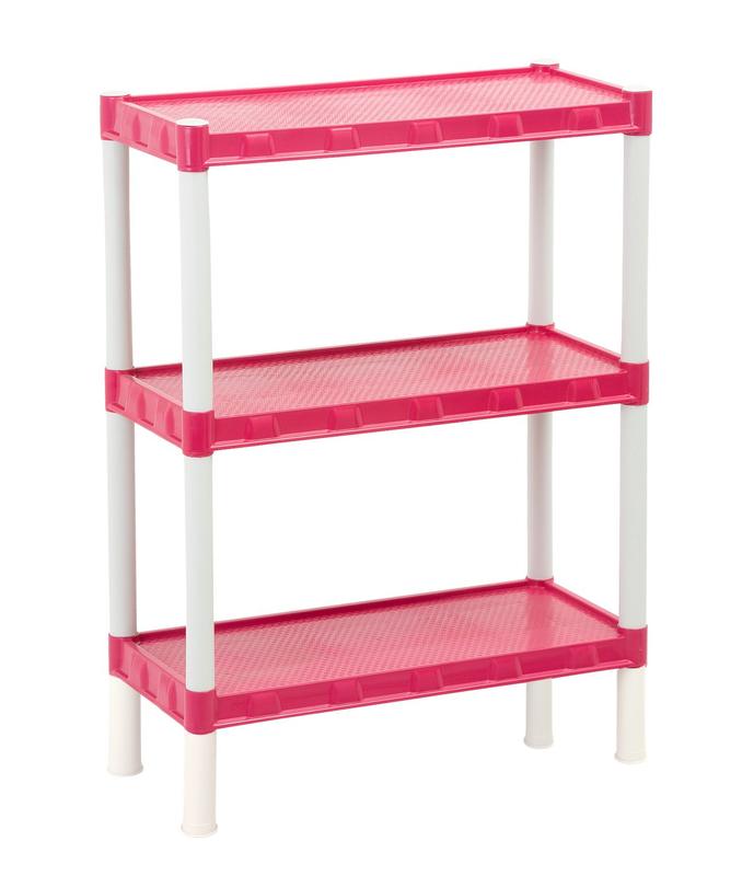 Estante Rosa Plástico Modular 3 Prateleiras Nápoles Agraplast Cod913 ...