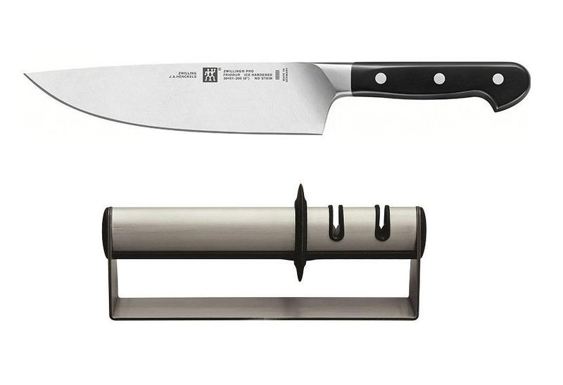 Faca do Chef 8 Pol Zwilling Pro e Afiador Twinsharp Aço Inox - Faca ...