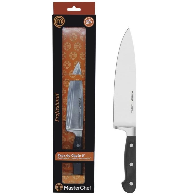Faca do Chefe 6'' Aço Inox Masterchef Profissional - Gedex - Faca Chef ...