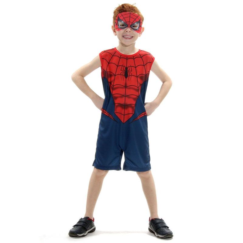 Fantasia Homem Aranha Infantil Regata Original com Máscara - Marvel ...