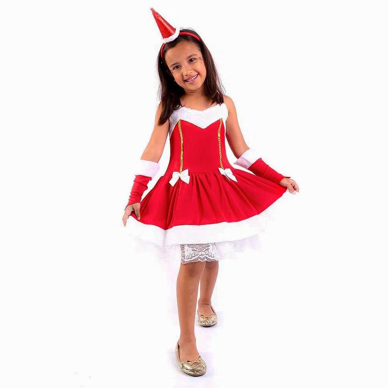 Fantasia Infantil Mamãe Noel Completa de Natal 2 a 16 Anos - Fantasias ...