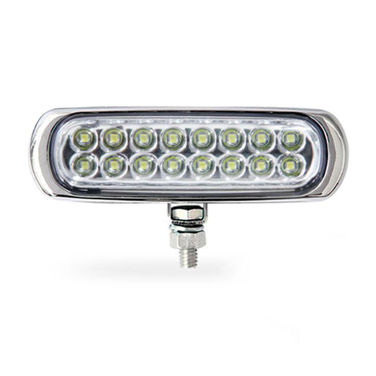 Farol Auxiliar Slim 16 LEDs Corpo Cromado Branca 12V Individual AP936 ...