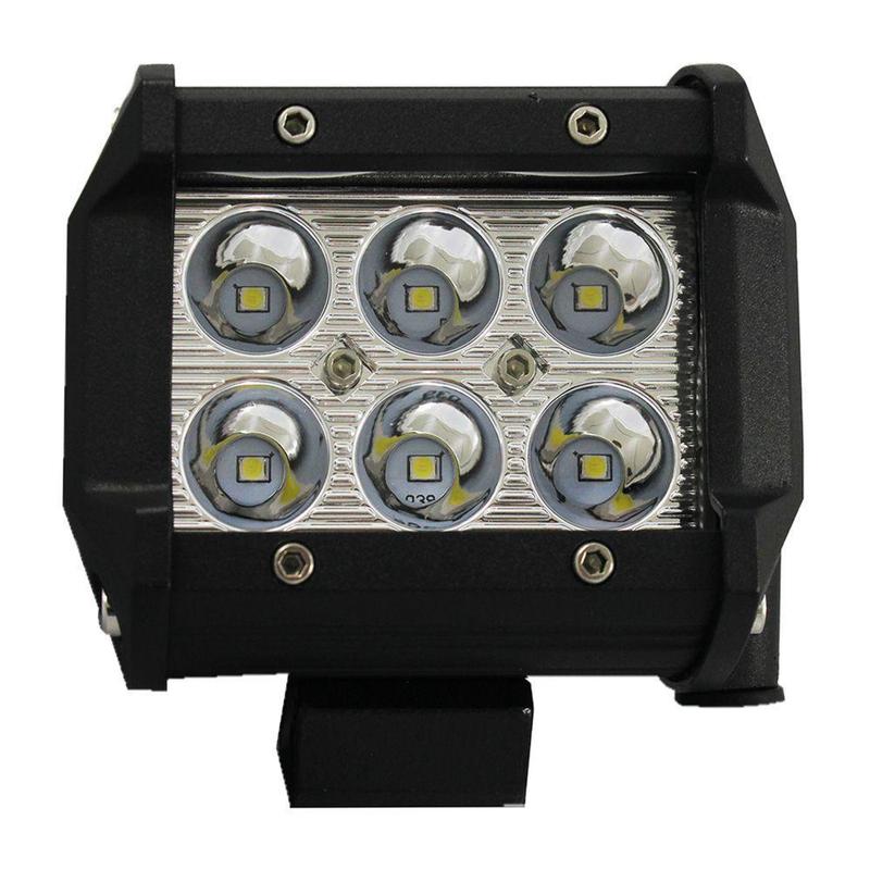 Farol de Milha LED 18W 6000K 12V/24V Bivolt 9 LEDs Quadrado Universal ...