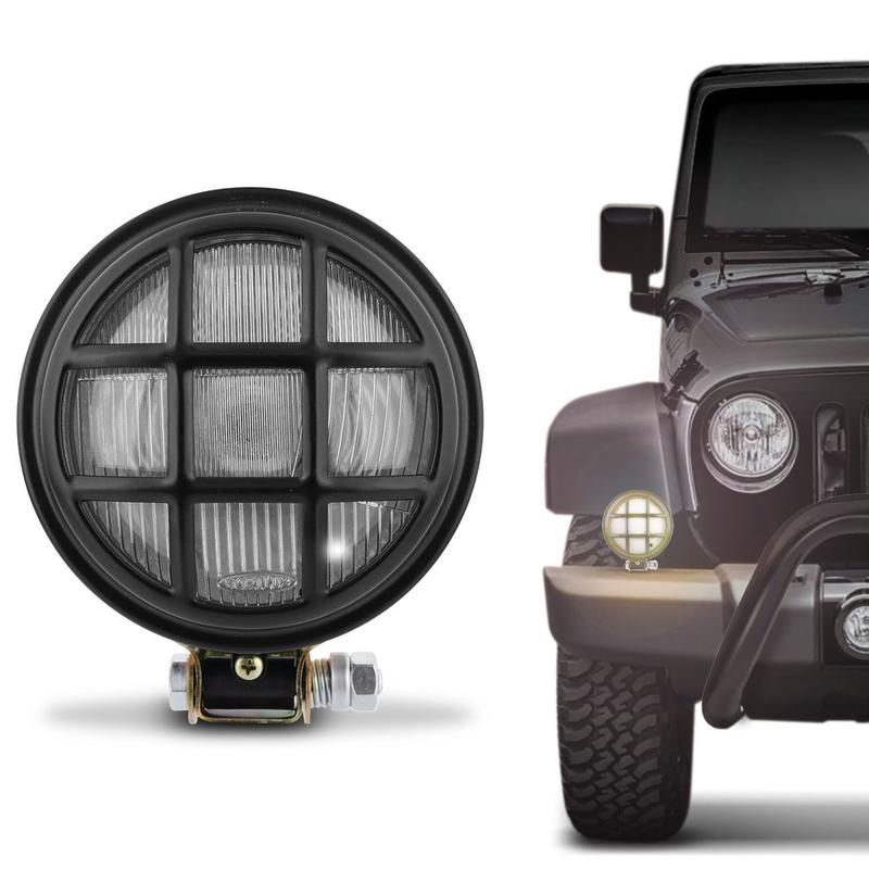 Farol de Milha Redondo Universal Off Road Preto Grade e Manejo Jeep ...