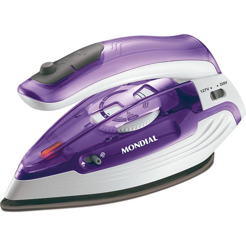Ferro De Passar A Vapor Mondial F 47 Travel 3 Bivolt Roxo Branco ...