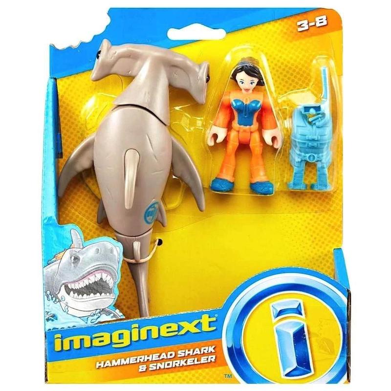Figura Imaginext Tubarão - Tubarão Martelo e Mergulhadora - Fisher ...
