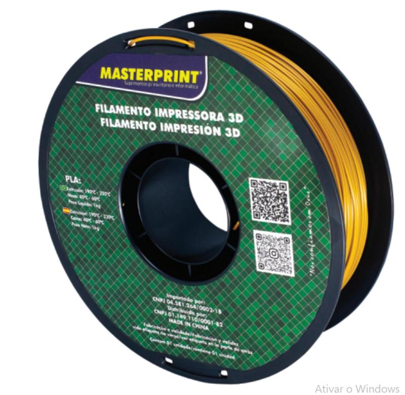 Filamento Pla 3D 1.75mm Dourado 1 KG - Masterprint - Filamentos para ...