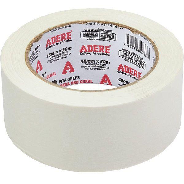 Fita Crepe Larga USO Geral e Pintura 48MM X 50M Adere - Fita Adesiva e ...
