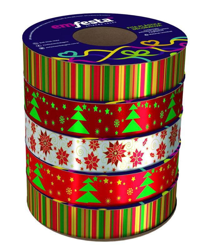 Fita Decorada 30Mm X 50M Pacote Com 5 Natal Sortido - Emfesta - Fitas ...