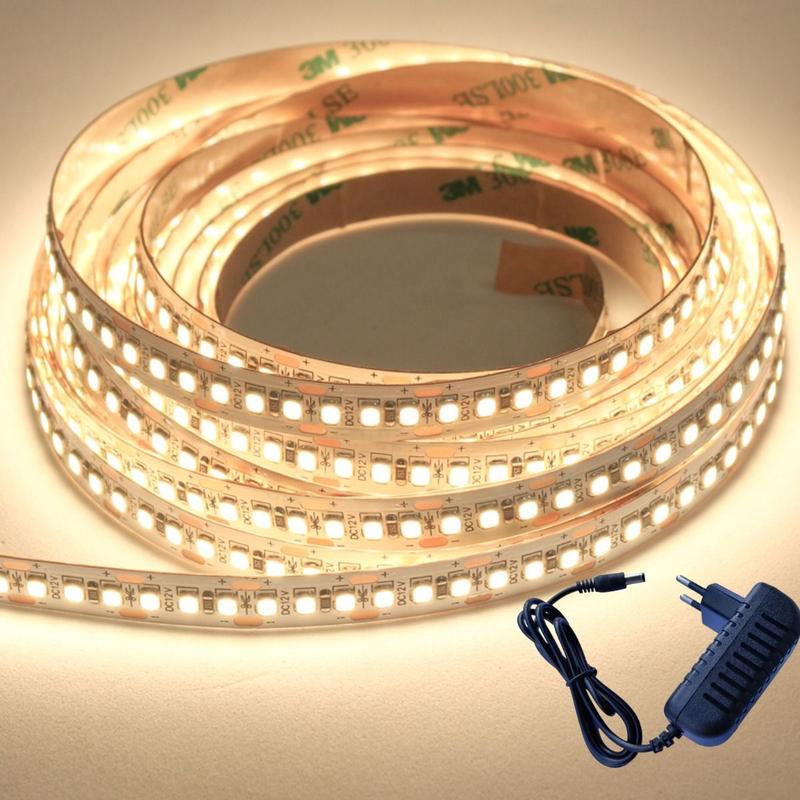 Fita Led Branca Quente 5m 3000k 240 Leds 12v + Fonte 12v 3a - MAXBOM ...