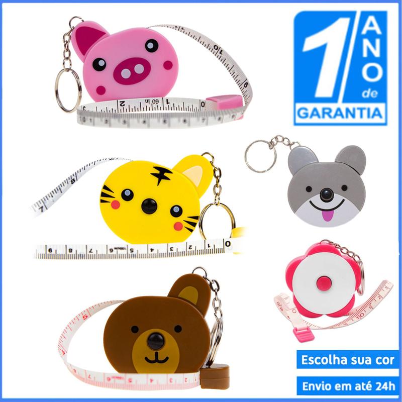 Fita Métrica Retrátil Animais Urso Tigre Coala Porco e Flor - Mobitex ...