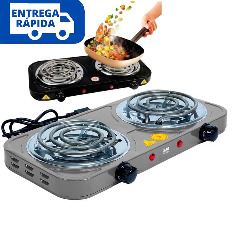 Fogão Fogareiro Elétrico Portátil 2 Bocas 110v Fogão Portátil de Mesa ...