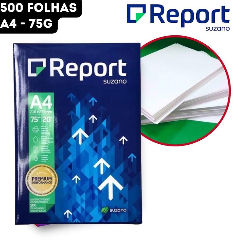 Folha de Papel Sulfite A4 75g Impressão Escrita Report - 21x29,7cm ...