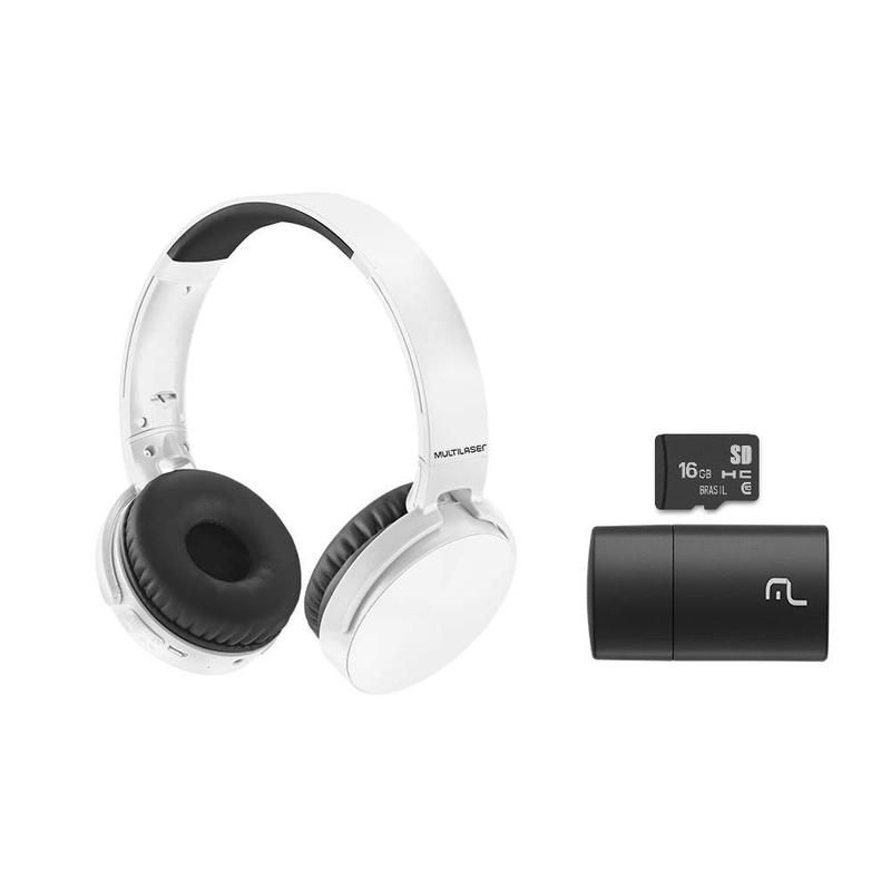 Fone de Ouvido Branco Bluetooth Premium com Cartão de Memória 16Gb ...