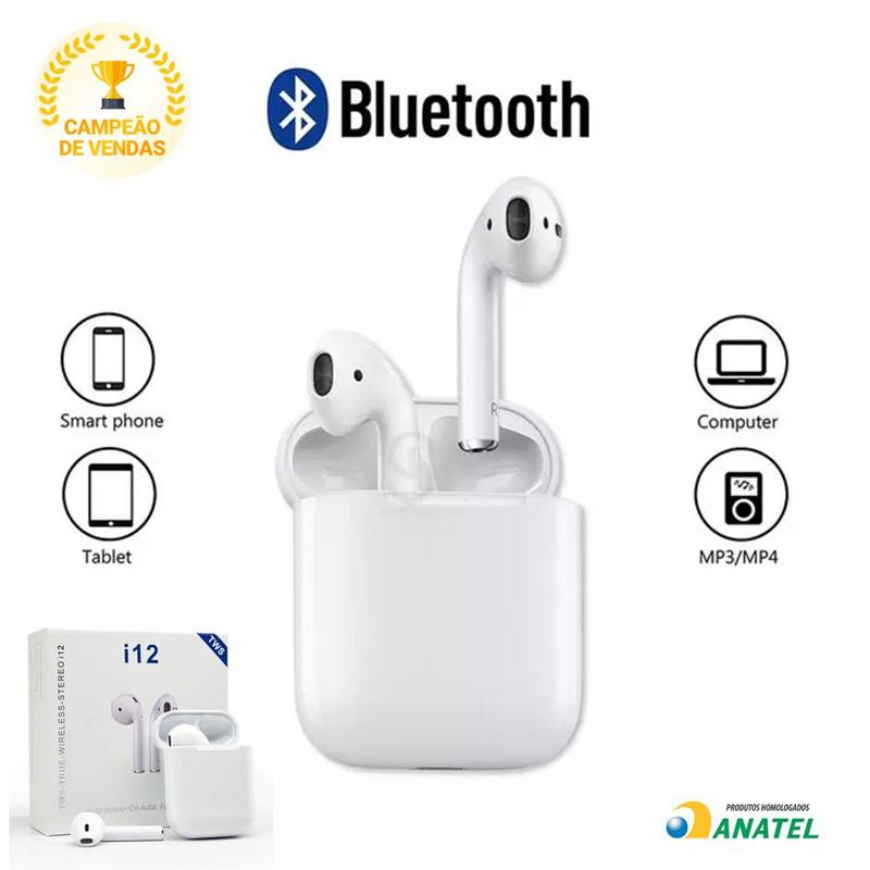 Fone De Ouvido Sem Fio I12 Branco C/ Bluetooth 5.0 - tws - Fone de ...