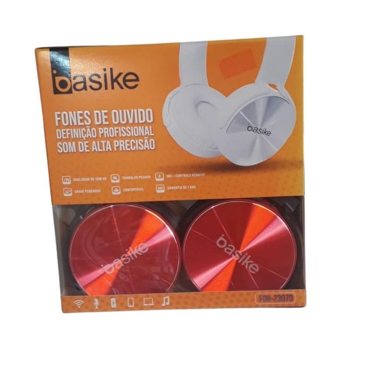 Fone De Ouvido Tipo Concha Vermelho Basike - Fone de Ouvido com Fio ...