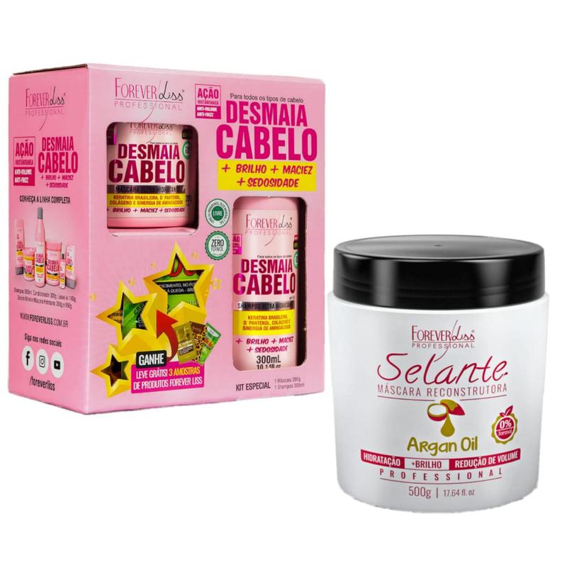 Forever Liss Selante Capilar Argan Oil + Kit Especial Desmaia Cabelo ...