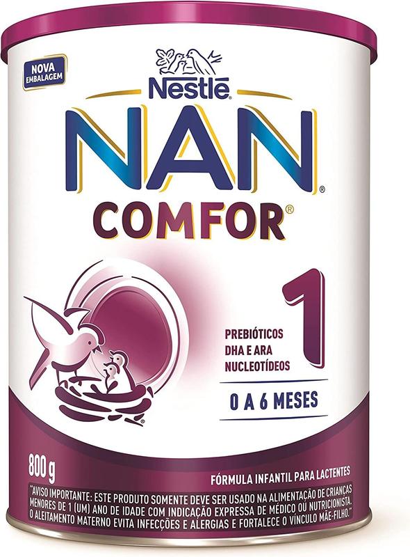 Fórmula Infantil Nan Comfor 1 de 0 a 6 Meses 800g - Nestlé - Fórmula ...