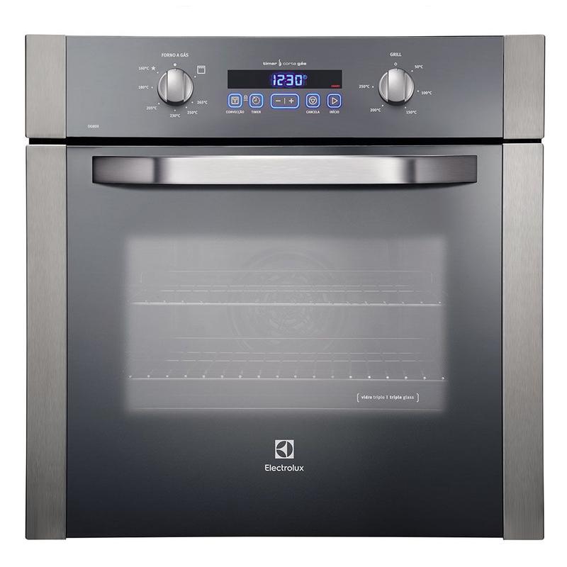 Forno à Gás de Embutir 73 Litros Electrolux Blue Touch OG8DX Inox 220V ...