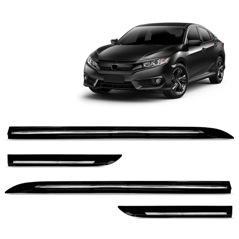 Friso Lateral Civic 2017 a 2021 Preto Cristal Modelo Original - ZP ...