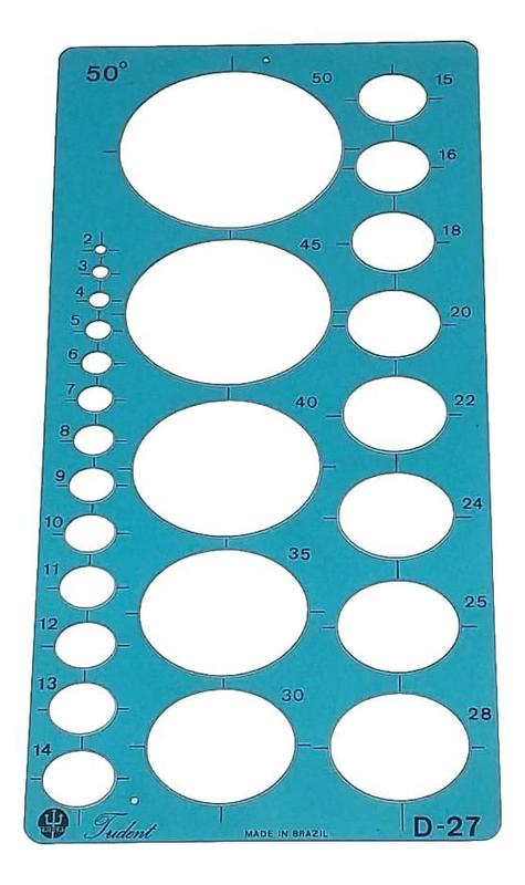 Gabarito Desenho Elipses Trident D-27 - Gabarito para Desenho ...