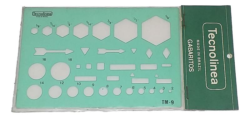 Gabarito Tecnolinea Desenho Figuras Geométricas Tm-9 Trident - Gabarito ...
