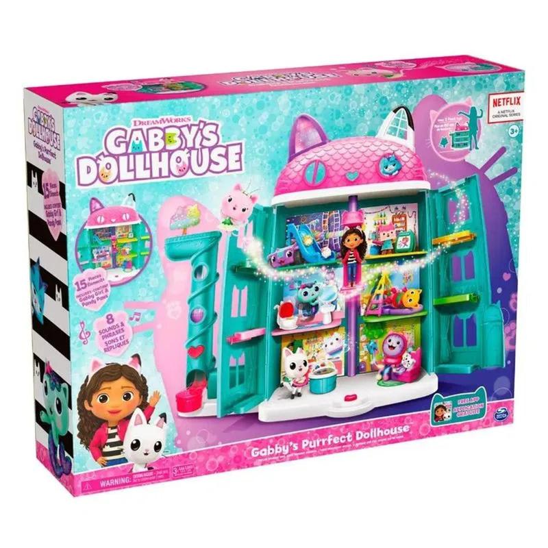 Gabby's dollhouse casa luxo mágica da gabby c/ som 60 cm e boneca gabby ...