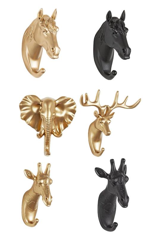 Gancho de Parede Decorativos Animais/Preto e Dourado - Mart - Gancho ...