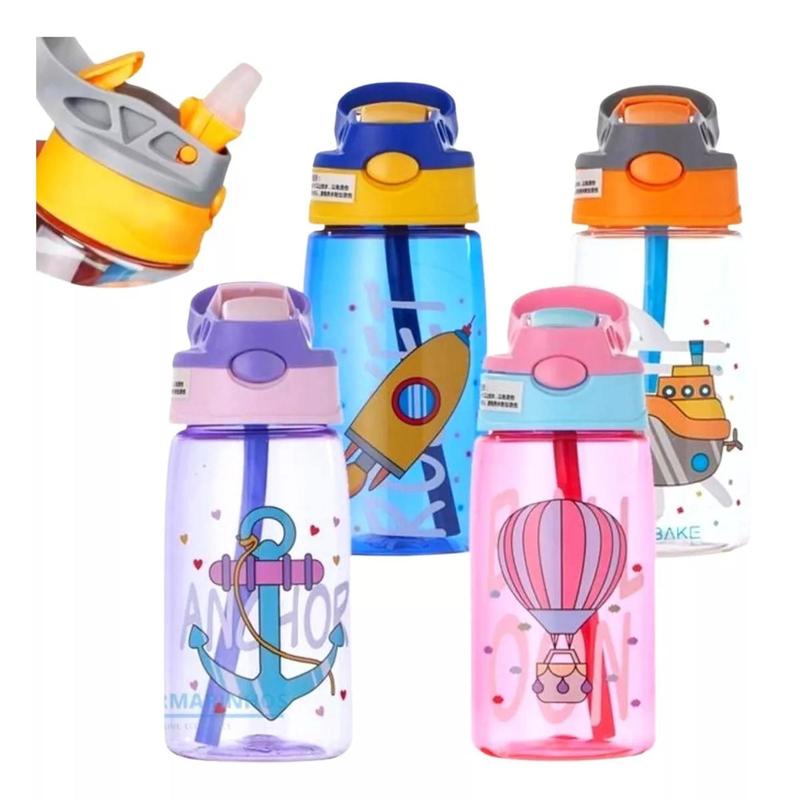 Garrafa De Água Squeeze Infantil Escolar Com Canudo E Alça - SDM ...
