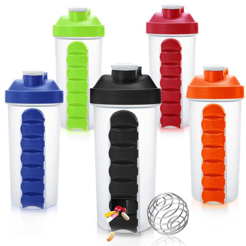 Garrafa Shaker Plástico C/ Porta Comprimidos 700ml 2 Em 1 - Redstar ...