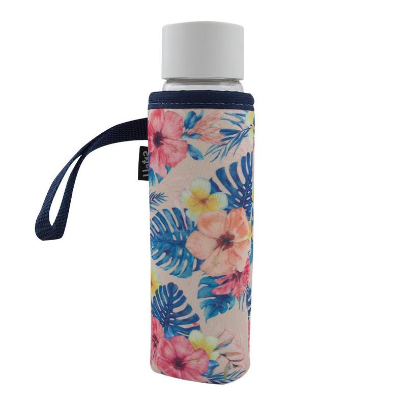 Garrafa Squeeze de Vidro com Luva Neoplex e Alça para Bebidas Frias ...