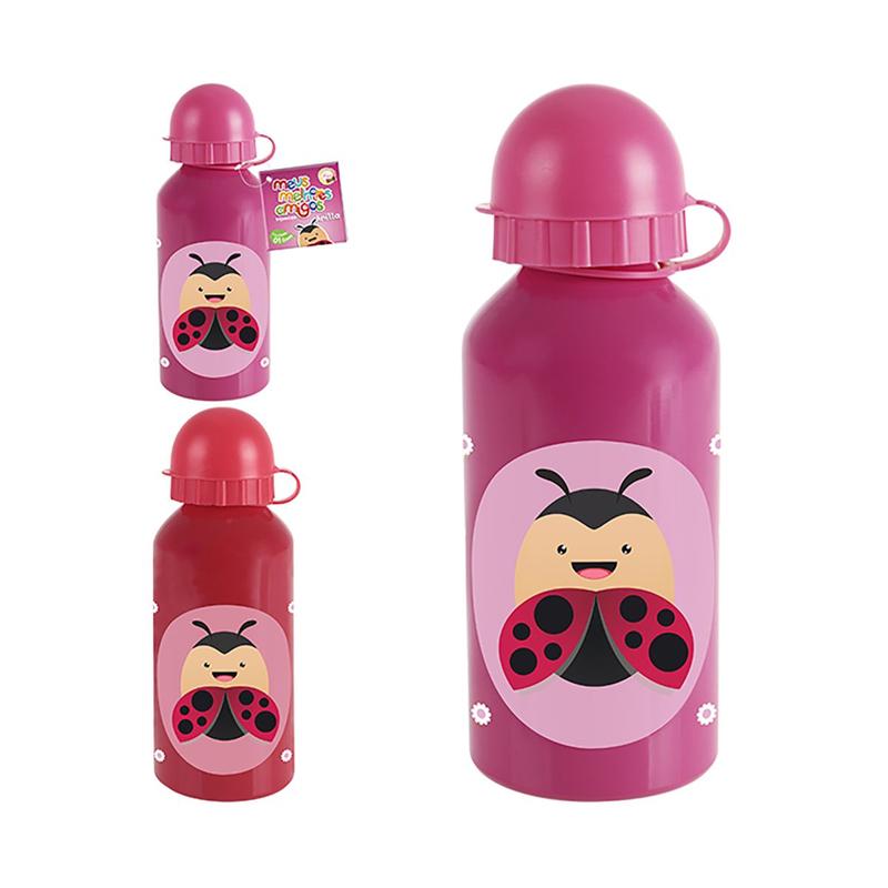 Garrafa Squeeze Infantil Inox e Plástico Escolar Animais Garrafinha ...