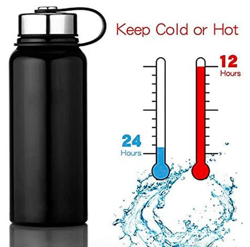 Garrafa Térmica inox Conserva Água gelada café quente 1200ml - ZEM ...