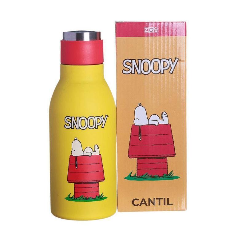 Garrafa Térmica Snoopy 6 Horas Parede Dupla Metal 400ML Oficial Peanuts ...