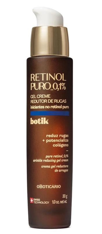 Gel creme facial redutor de rugas retinol puro botik 30g o boticário ...