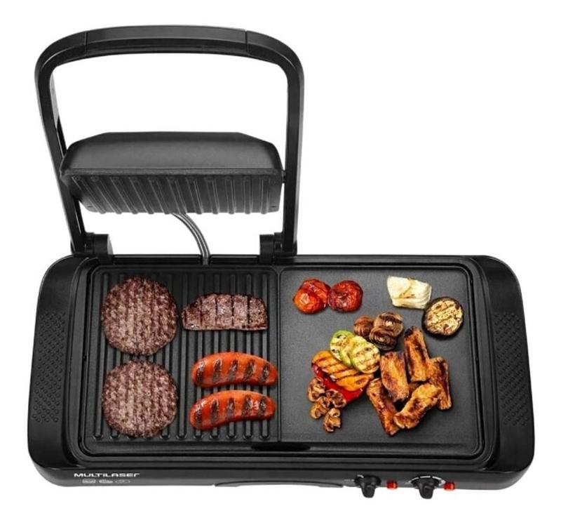 Grill Chapa Elétrica Antiaderente 2 Em 1 Multilaser 127v - Grill ...