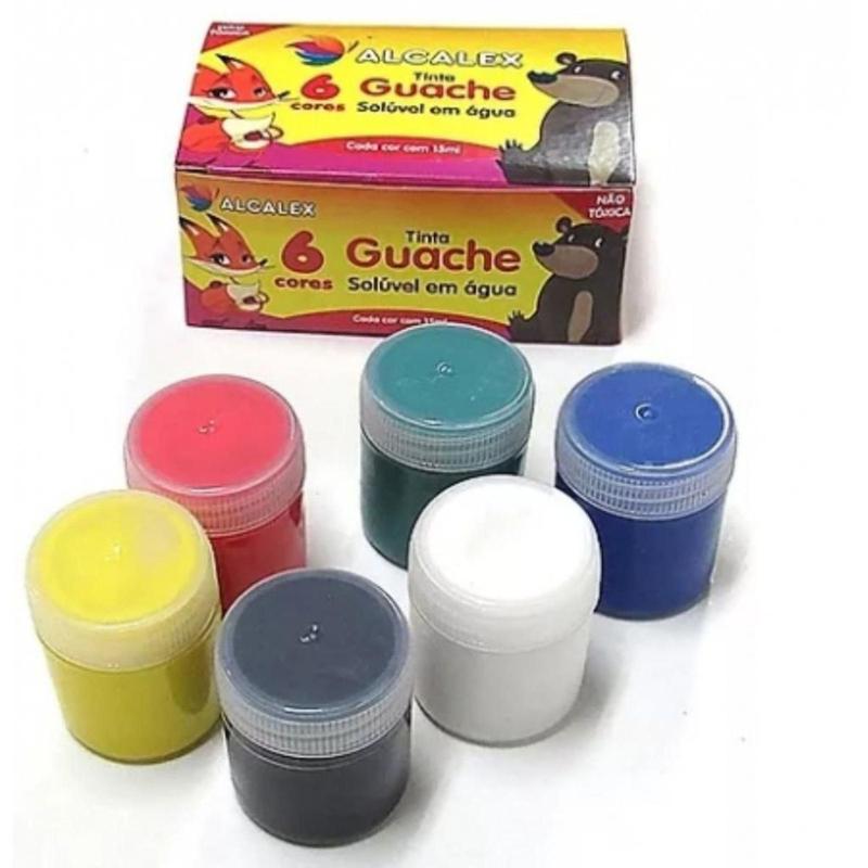 Guache 6 cores alcalex 15ml - Tinta Guache - Magazine Luiza