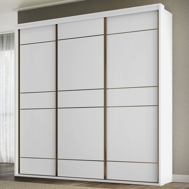 Guarda-roupa Casal Qualita 3 Portas 6 Gavetas 100% Mdf Branco - Belmax ...