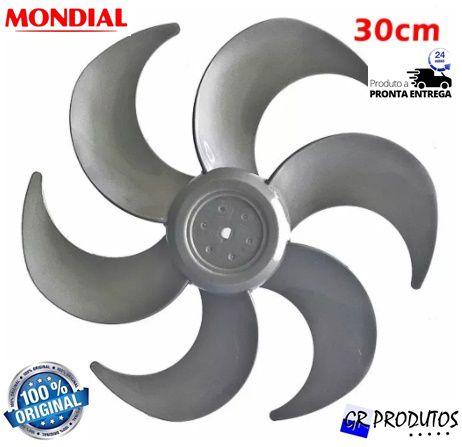 Hélice Ventilador Mondial 30cm 30 Maxi Power VT 31 6 Pás Prata Original ...