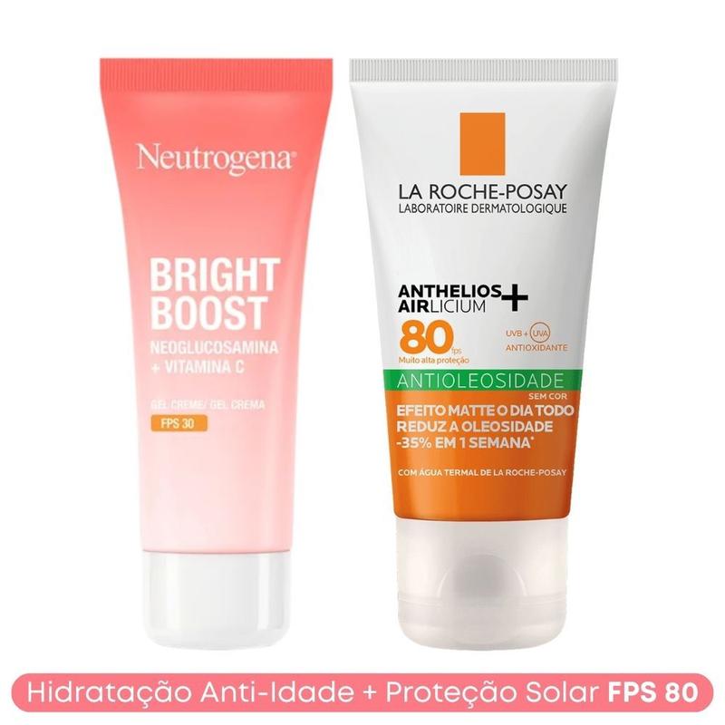 Hidratante Facial Antissinais com Vitamina C Neutrogena + Protetor Solar Antioleosidade FPS 80