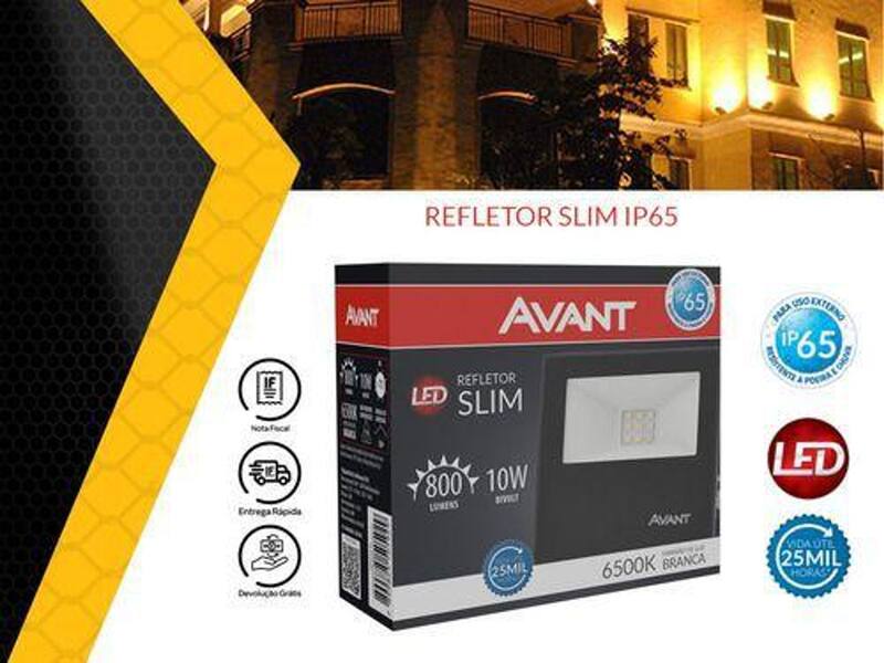 Holofote Refletor Led 10w Bivolt Branco Frio Prova D'agua - Avant ...