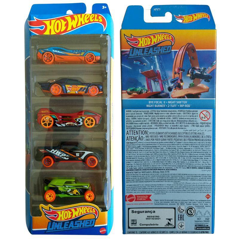 Hot Wheels Pacote com 5 Carros Escala 1:64 - Mattel - Carrinho de ...