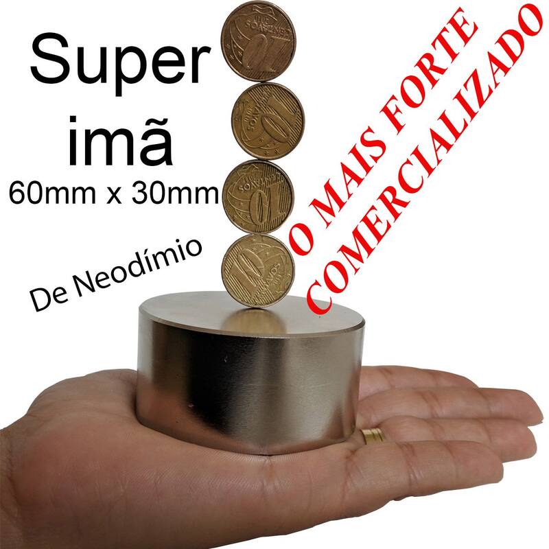 Ima De Neodimio 60mm X 30mm O Maior Imã Super Forte - Facil Negocio ...