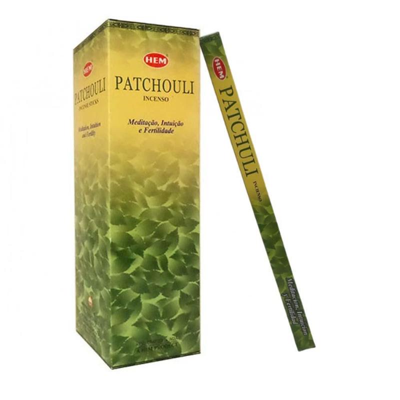 Incenso HEM PATCHOULI 6 x 20 g Hexa Incensi Bastoncini Esagonale Aroma Fiori