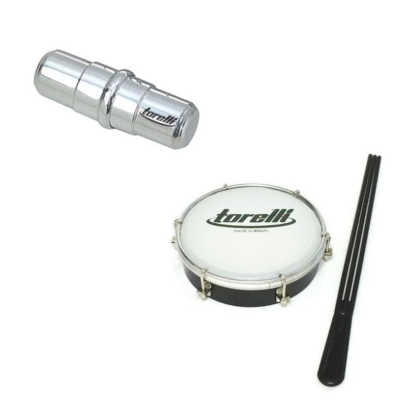 Instrumento percussão tamborim torelli + ganzá alumínio - Torelli ...