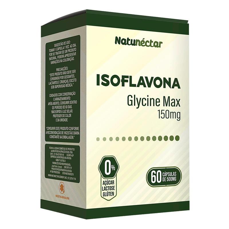 Isoflavona - 150mg 60 Cápsulas - Suplemento Gérmen de Soja - Natunectar ...