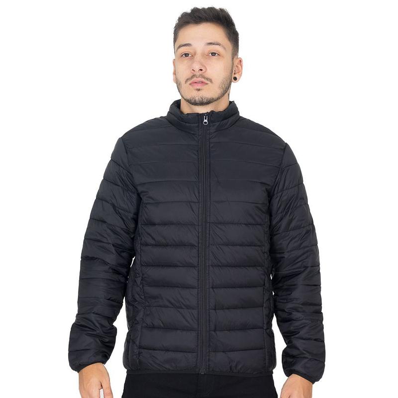 Jaqueta Puffer Masculina Sem Capuz Bolsos Zíper Invisível - Zafina ...