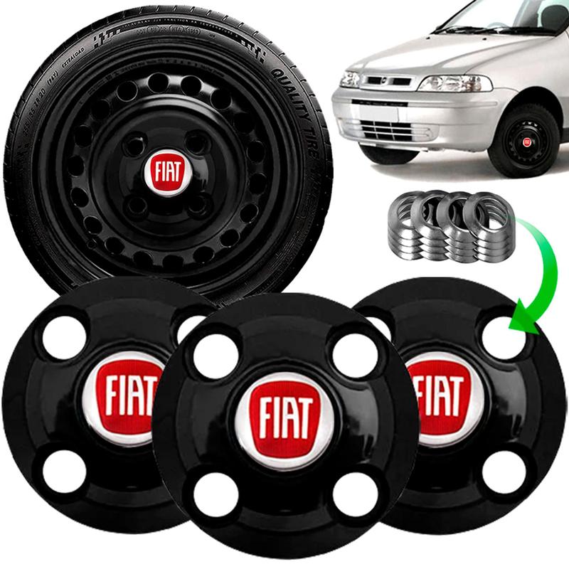 Jogo Calotinhas Centrais Aro 13 14 15 Fiat Palio Punto Mobi - GFM ...